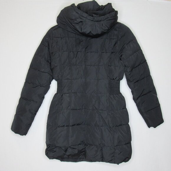 Cole Haan Black Signature Hooded Taffeta Down Puffer Coat Women's S Small - Picture 11 of 12